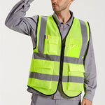 XIAKE Reflective Safety Vest for Men & Women High Visibility Class 2 Vest with Pockets Meets ANSI Standards