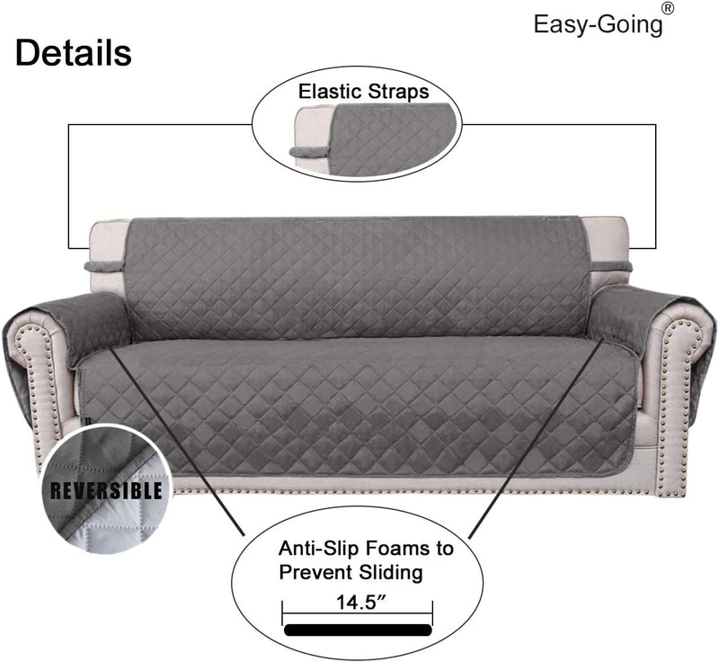 Reversible Quilted Sofa Cover Water Resistant Non Slip Pet Protector