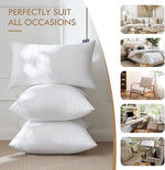 Set of 4 Premium 18x18 Inch Throw Pillow Inserts for Decorative Cushions, Sofa & Bed