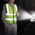 XIAKE Reflective Safety Vest for Men & Women High Visibility Class 2 Vest with Pockets Meets ANSI Standards