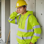 wefeyuv Hi Vis Men's Solid Color Reflective Visibility Sweatshirts Pullover