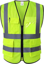 XIAKE Reflective Safety Vest for Men & Women High Visibility Class 2 Vest with Pockets Meets ANSI Standards