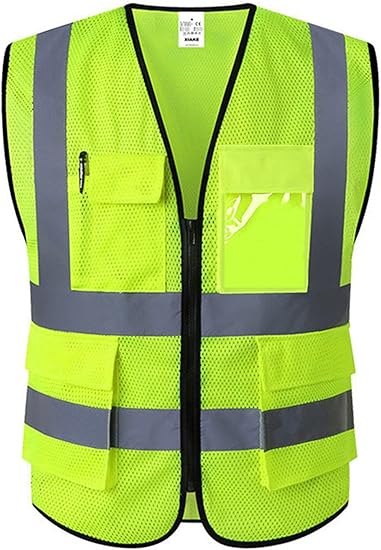 XIAKE Reflective Safety Vest for Men & Women High Visibility Class 2 Vest with Pockets Meets ANSI Standards
