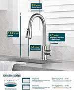 Modern Stainless Steel Kitchen Faucet with Sprayer (Brushed Nickel)