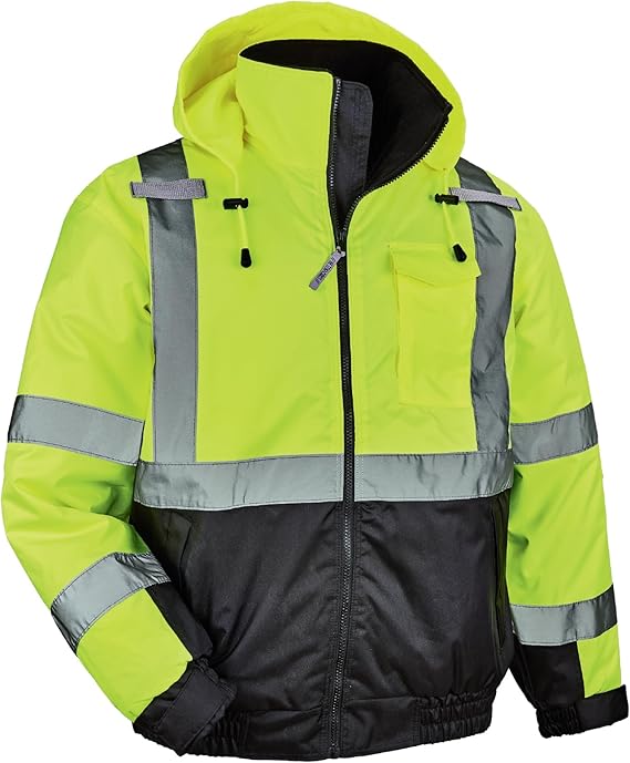 Hi Vis Bomber Safety Jacket Reflective Waterproof Work Coat Yellow