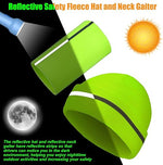 Eurzom 9 Pcs Reflective Beanie Hat Scarf Glove High Visibility Safety Beanie Hat Winter Reflective Neck Gaiter Beanie Gloves