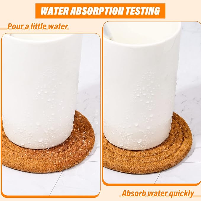 Mckanti Drink Coasters Set of 8, 4 Colors Absorbent Coasters for Drinks