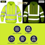 wefeyuv Hi Vis Men's Solid Color Reflective Visibility Sweatshirts Pullover
