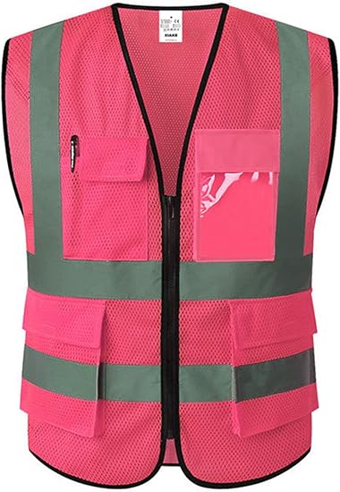 XIAKE Reflective Safety Vest for Men & Women High Visibility Class 2 Vest with Pockets Meets ANSI Standards