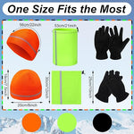 Eurzom 9 Pcs Reflective Beanie Hat Scarf Glove High Visibility Safety Beanie Hat Winter Reflective Neck Gaiter Beanie Gloves