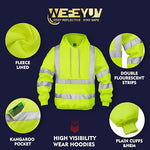 wefeyuv Hi Vis Men's Solid Color Reflective Visibility Sweatshirts Pullover