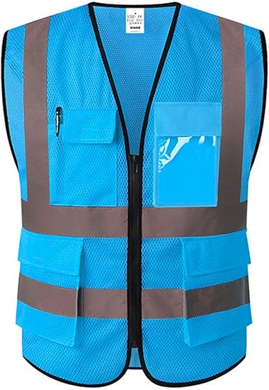 XIAKE Reflective Safety Vest for Men & Women High Visibility Class 2 Vest with Pockets Meets ANSI Standards