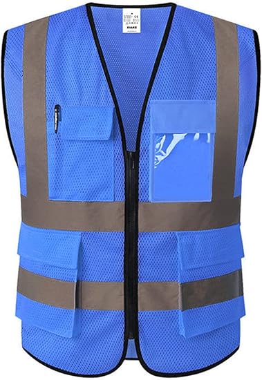 XIAKE Reflective Safety Vest for Men & Women High Visibility Class 2 Vest with Pockets Meets ANSI Standards