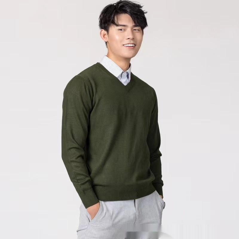 Men's Wool Loose Solid-color Sweater