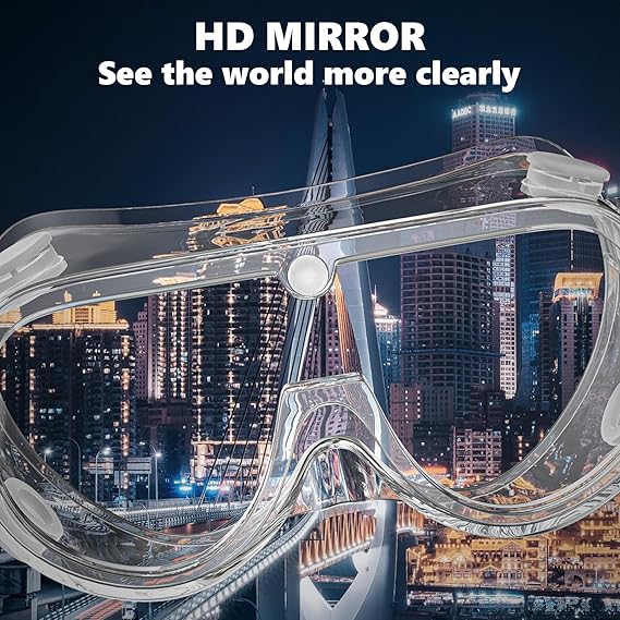 Super More Anti-Fog Safety Goggles Clear Wide Vision Eye Protection Glasses