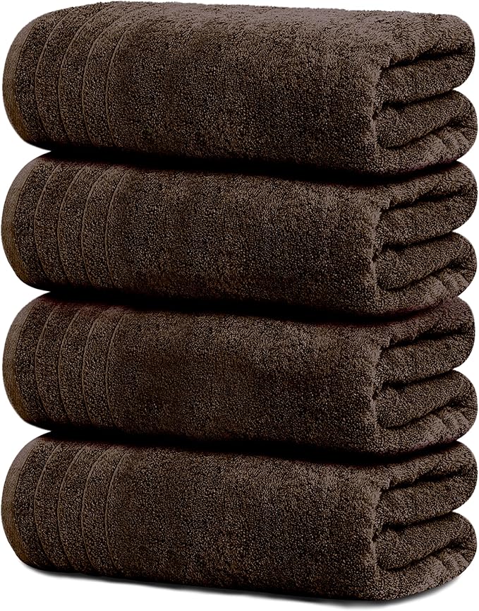 Pack of 4 Cotton Bath Towels Soft Quick Dry Absorbent Towels