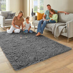 Ophanie Area Rugs for Living Room Bedroom, Upgrade Non-Slip Fluffy Soft Grey Shag Carpet