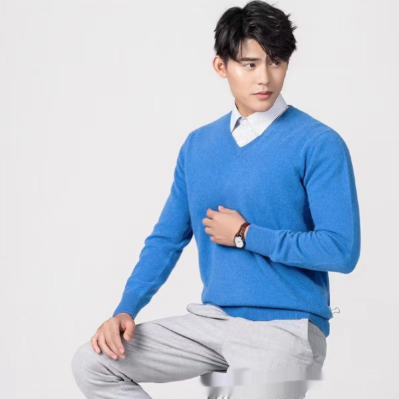 Men's Wool Loose Solid-color Sweater
