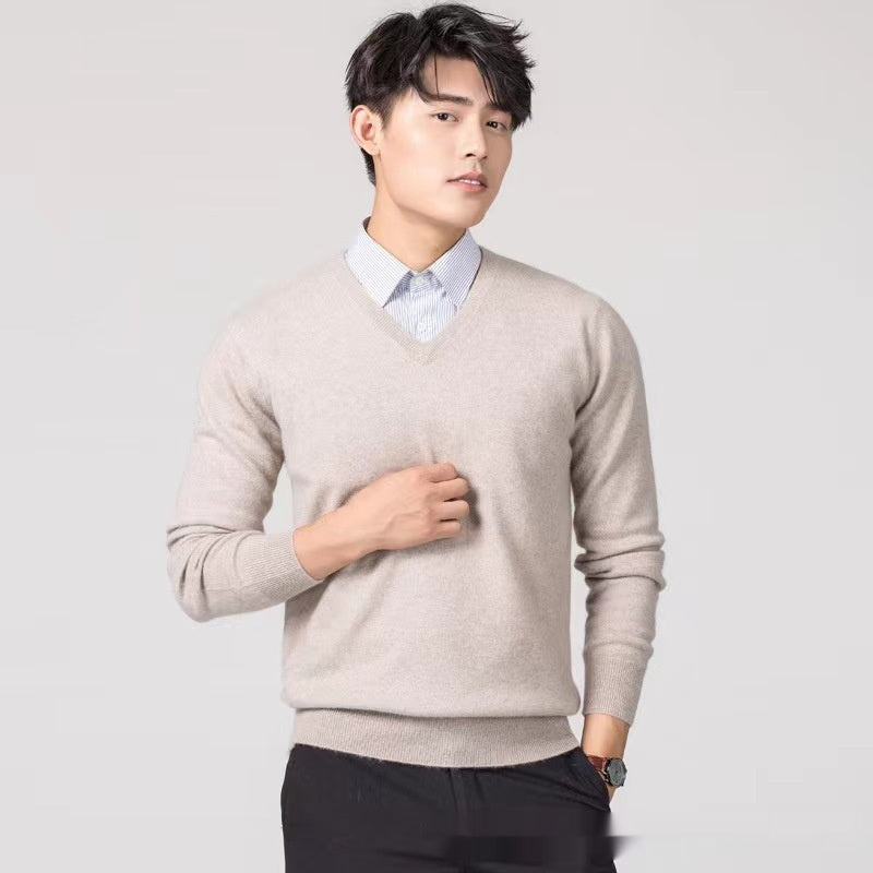 Men's Wool Loose Solid-color Sweater