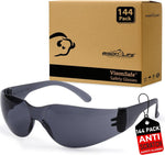 BISON LIFE Safety Glasses - Scratch Resistant Wrap Around Eyewear, Polycarbonate ANSI Z87.1 Impact Resistant Lens