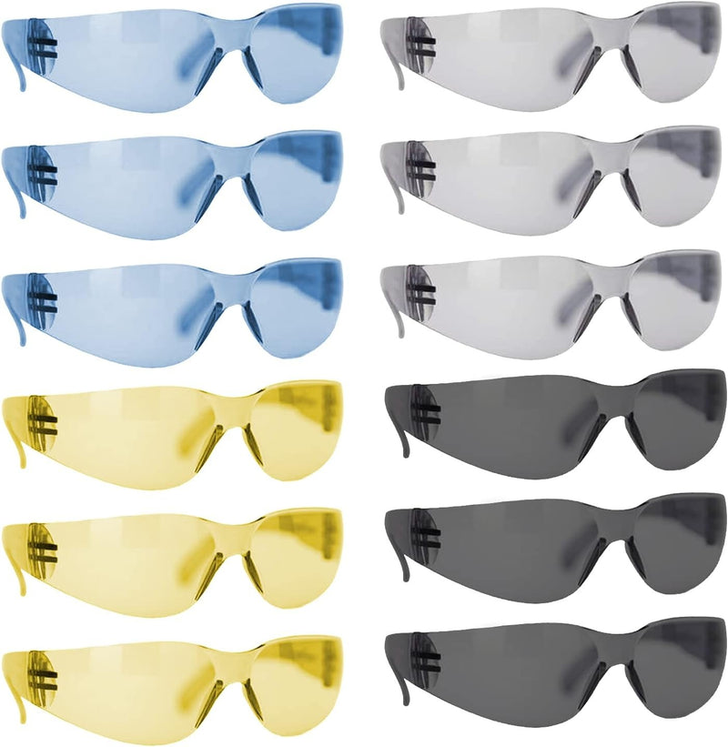 Safety Glasses Anti Scratch Wrap Around ANSI Z87.1 Eye Protection