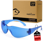 BISON LIFE Safety Glasses - Scratch Resistant Wrap Around Eyewear, Polycarbonate ANSI Z87.1 Impact Resistant Lens