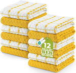 12 Pack Cotton Kitchen Towels 15x25 Soft Absorbent Dish Towels Set