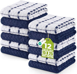 12 Pack Cotton Kitchen Towels 15x25 Soft Absorbent Dish Towels Set