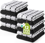 12 Pack Cotton Kitchen Towels 15x25 Soft Absorbent Dish Towels Set
