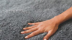 Grey Fluffy Shaggy Rug Non-Slip Soft Plush Carpet for Living Room Bedroom