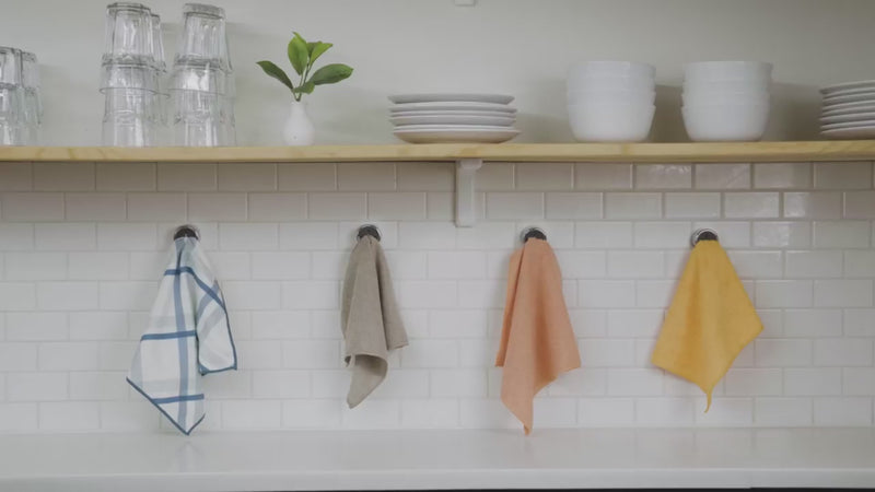Adhesive Push Towel Hooks 4 Pack Round Dish Cloth Holder Kitchen Bathroom
